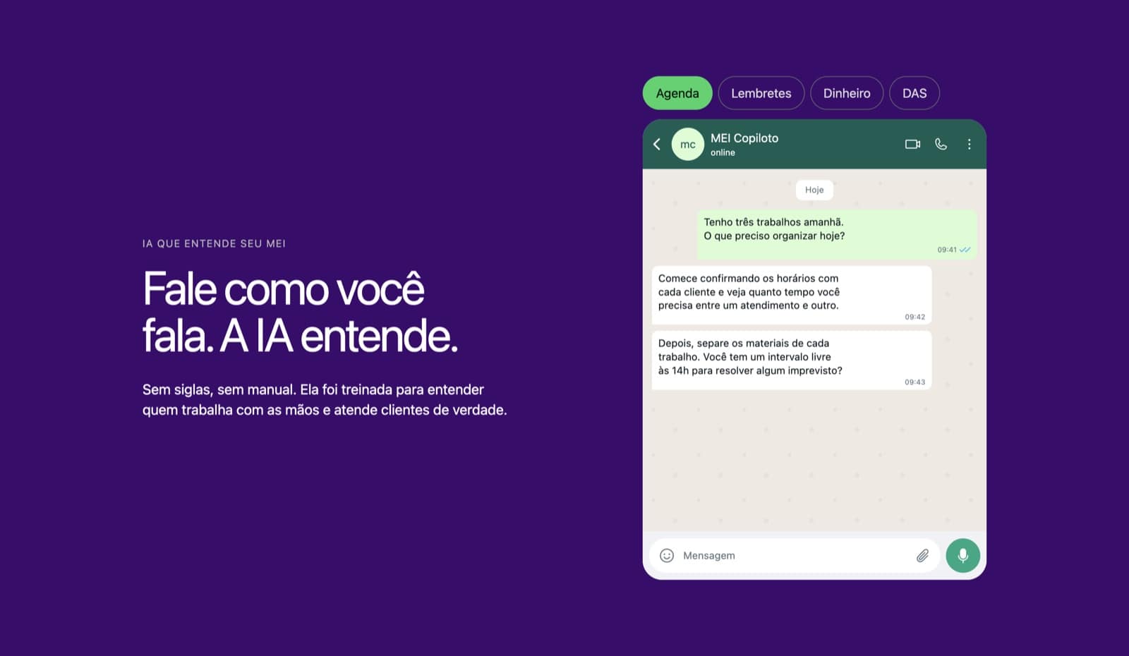 Chat interface close-up