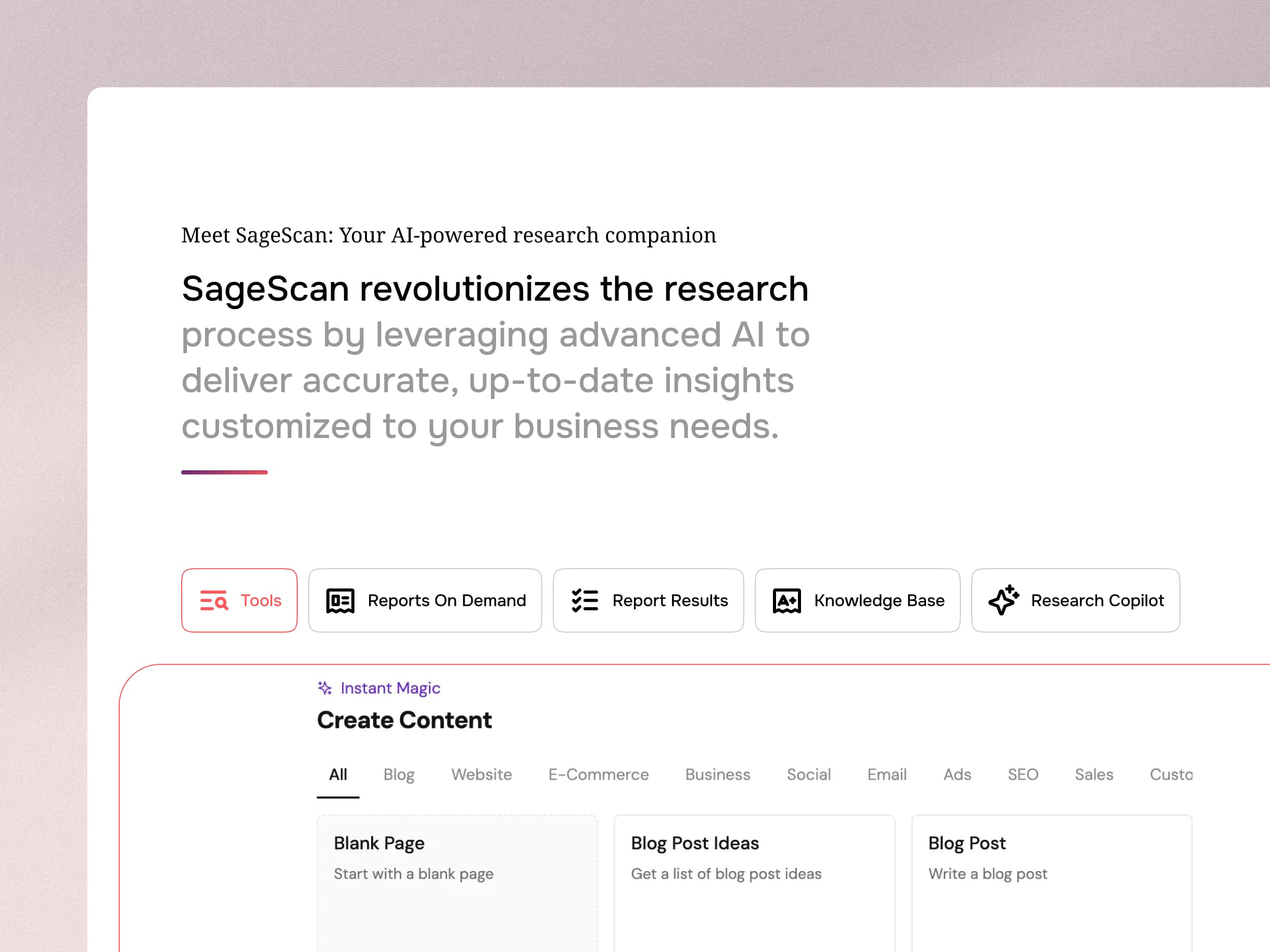 AI research and content toolset
